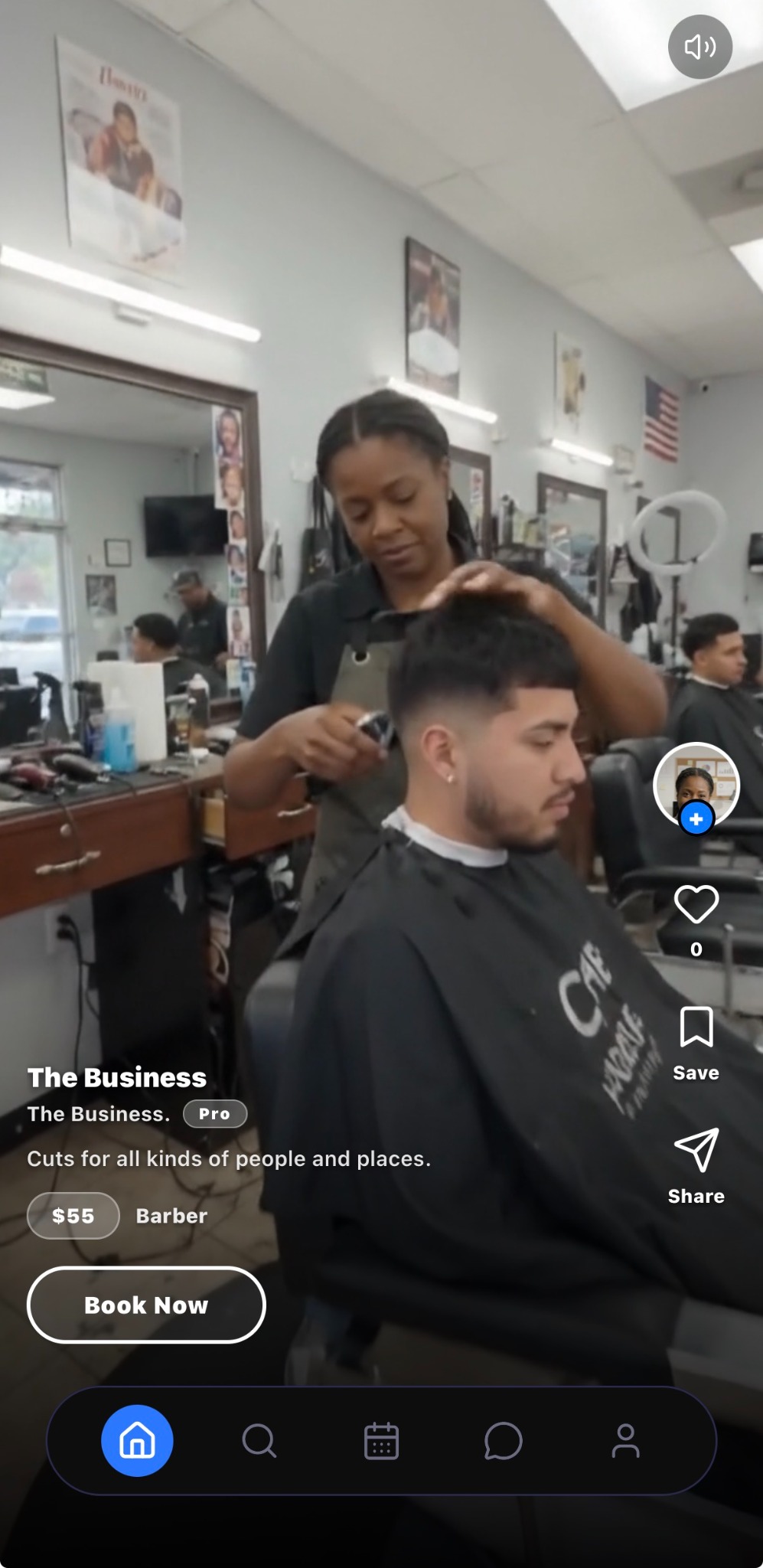 Barber showing her work in a GetIT video